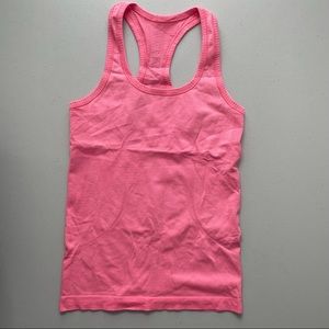 Lululemon Swiftly Tech Racerback in Neon Coral (size 4)